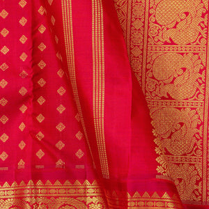 Red Kanchipuram Silk Saree For Bridal Wear PV NYC 1358