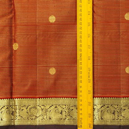 Rust And Brown Kanchipuram Silk Saree For Festive Wear PV MEN 264