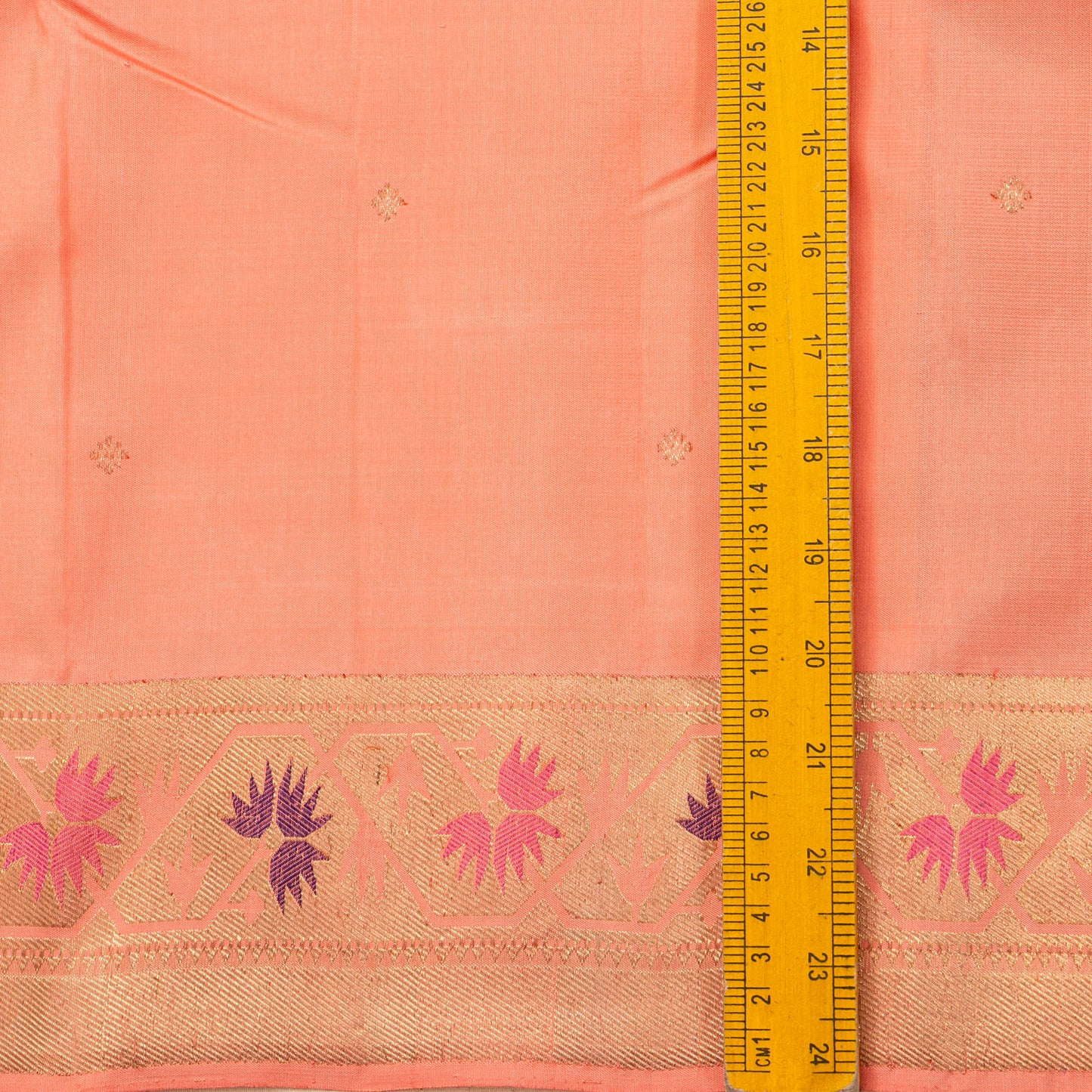 Peach And Sea Green Kanchipuram Silk Saree For Bridal Wear PV NYC 1275