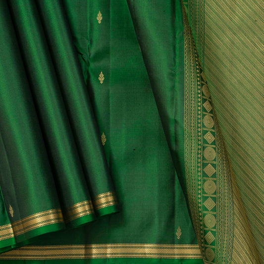 Green Green Kanchipuram Silk Saree For Festive Wear PV MEN 163