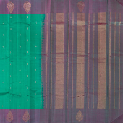 Sea Green And Mauve Kanchipuram Silk Saree For Festive Wear PV NYC 1729
