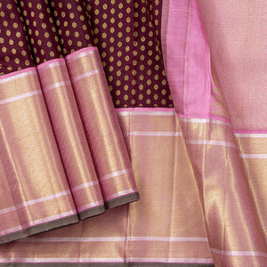 Maroon And Pink Kanchipuram Silk Saree For Bridal Wear PV NYC 1392