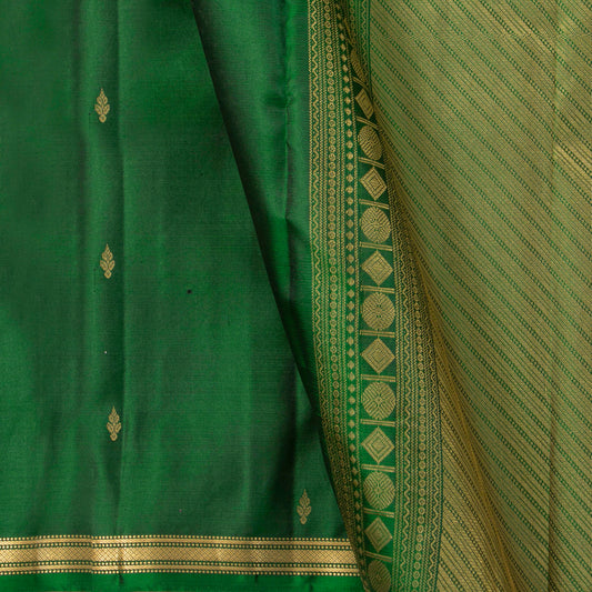 Green Green Kanchipuram Silk Saree For Festive Wear PV MEN 163