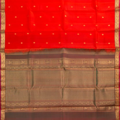 Red And Maanthulir Kanchipuram Silk Saree With Zari Buttas For Festive Wear PV NYC 1738