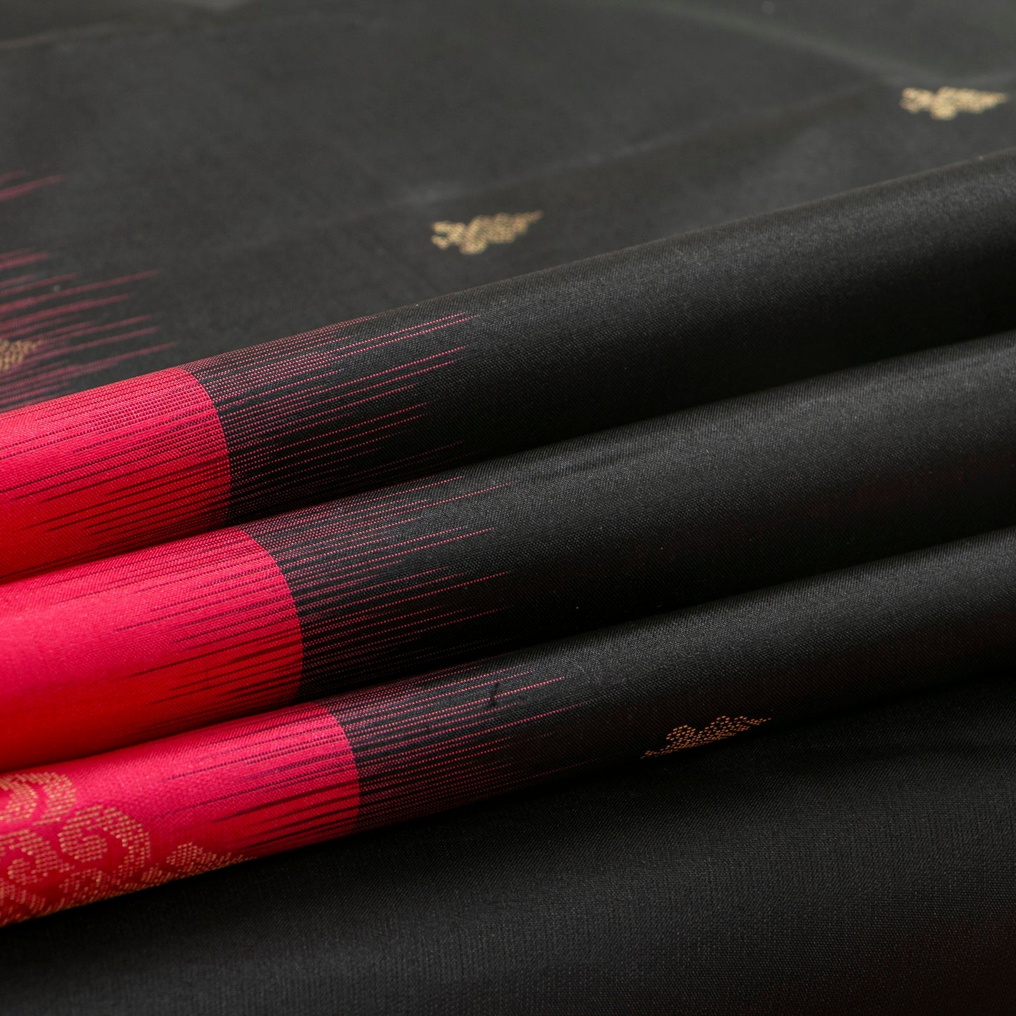 Black And Pink Kanchipuram Silk Saree Light Weight For Festive Wear PV MEN 159