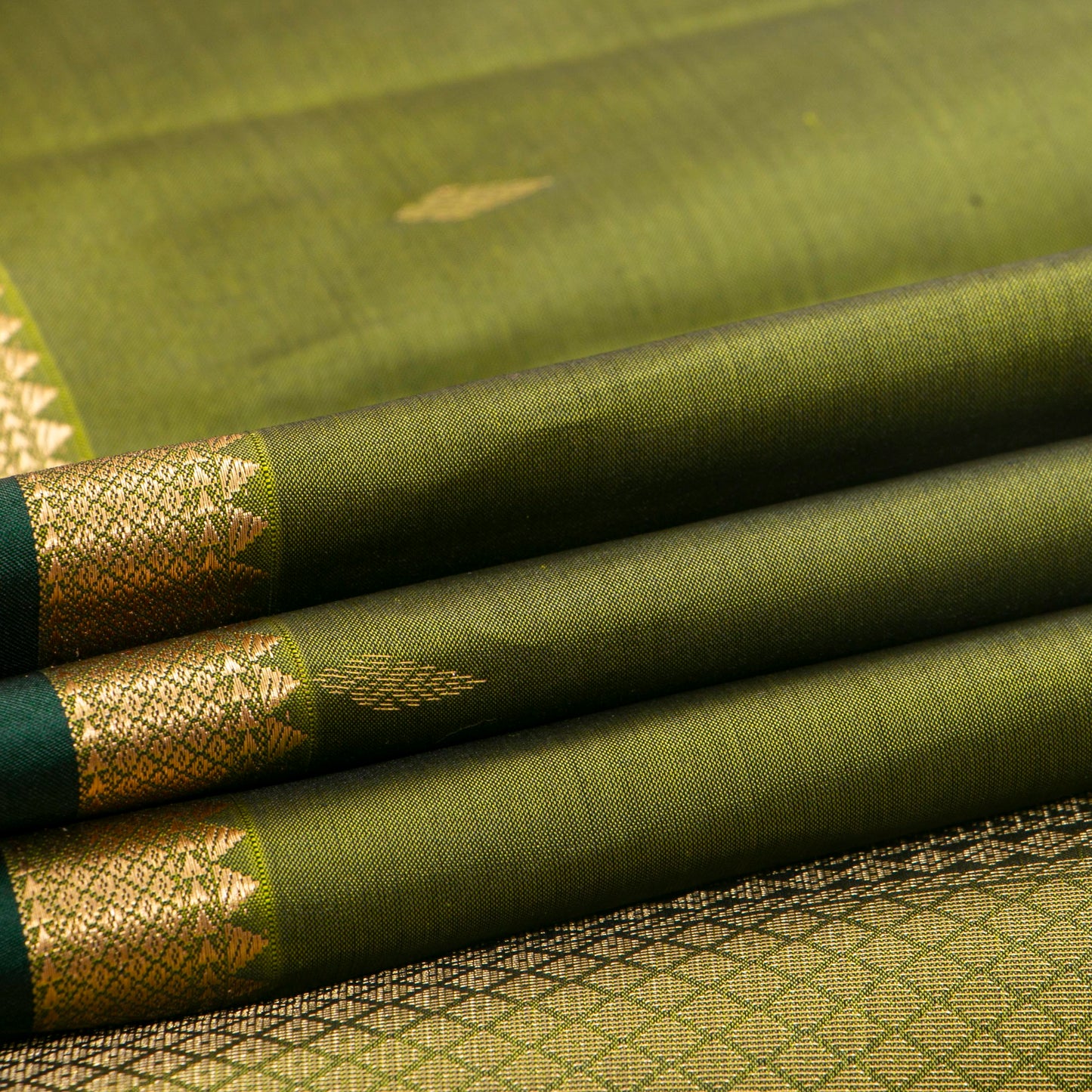 Green Kanchipuram Silk Saree For Festive Wear PV MEN 174