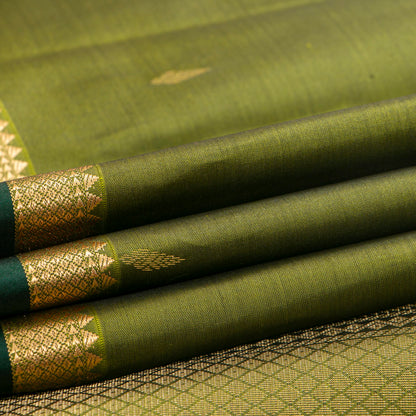 Green Kanchipuram Silk Saree For Festive Wear PV MEN 174