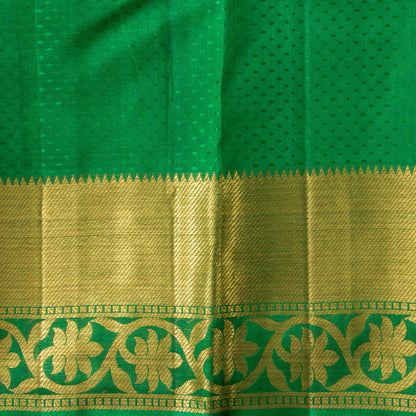 Verdant Green Kanchipuram Silk Saree With Silver Zari Jacquard For Wedding Wear PV NYC 1591