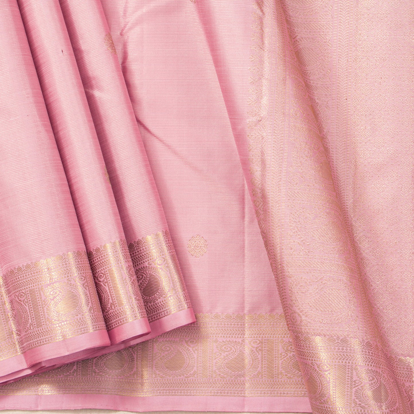 Pastel Pink Kanchipuram Silk Saree Vairaoosi For Festive Wear PV MEN 248