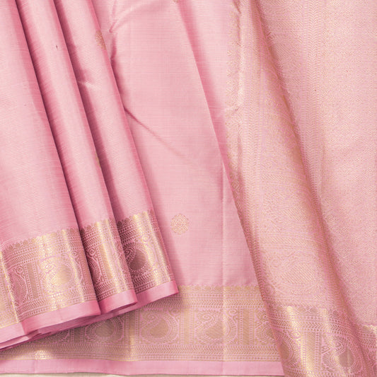 Pastel Pink Kanchipuram Silk Saree Vairaoosi For Festive Wear PV MEN 248