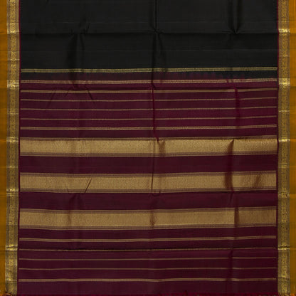 Black And Maroon Kanchipuram Silk Saree For Office Wear PV NYC 1737