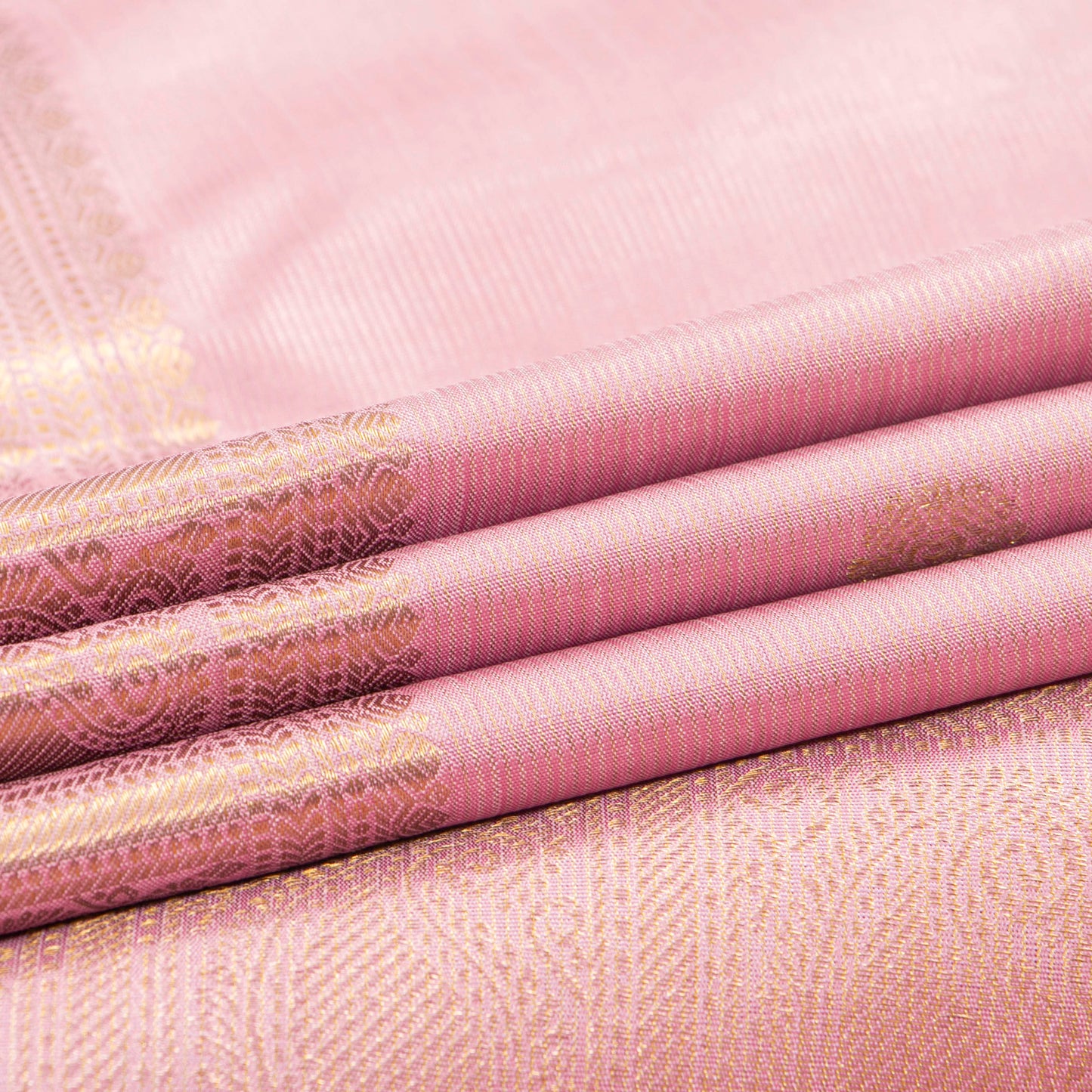 Pastel Pink Kanchipuram Silk Saree Vairaoosi For Festive Wear PV MEN 248