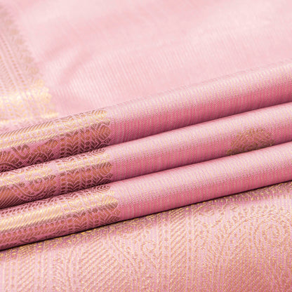 Pastel Pink Kanchipuram Silk Saree Vairaoosi For Festive Wear PV MEN 248