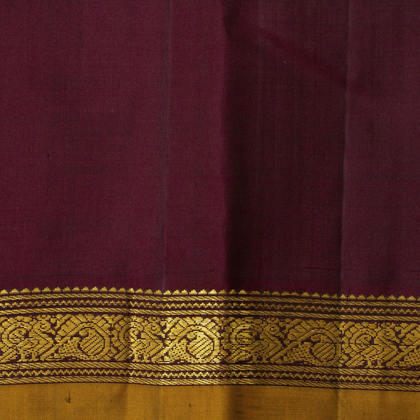 Black And Maroon Kanchipuram Silk Saree For Office Wear PV NYC 1737
