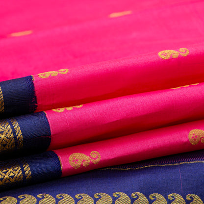 Pink And Blue Thirubuvanam Silk Saree For Festive Wear PV AN 108