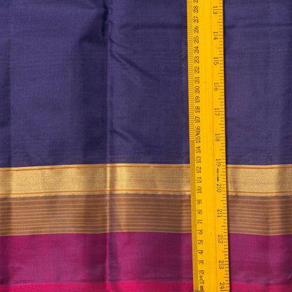 Navy Blue And Magenta Kanchipuram Silk Saree Light Weight For Festive Wear PV MEN 107