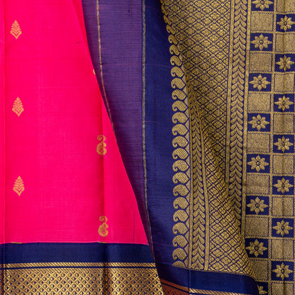 Pink And Blue Thirubuvanam Silk Saree For Festive Wear PV AN 108