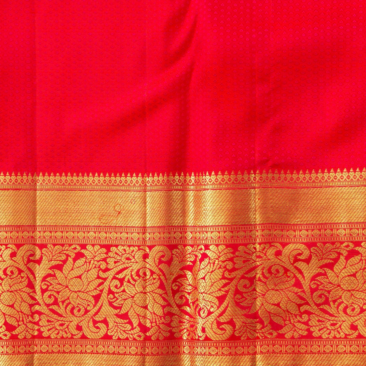Cream And Red Kanchipuram Silk Saree With Silver Zari Work For Bridal Wear PV NYC 1683