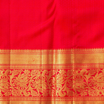 Cream And Red Kanchipuram Silk Saree With Silver Zari Work For Bridal Wear PV NYC 1683