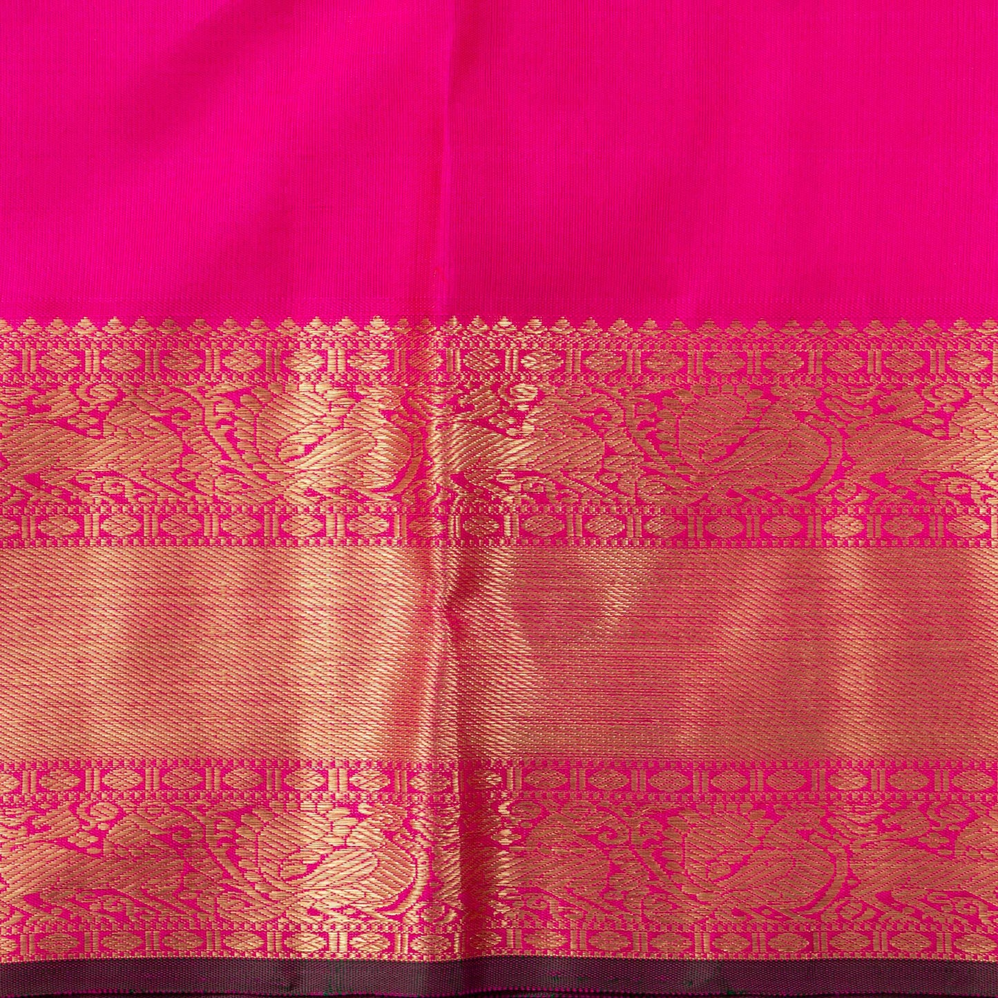 Pink And Orange Dual Shade Kanchipuram Silk Saree With Zari Checks For Wedding Wear PV NYC 1715