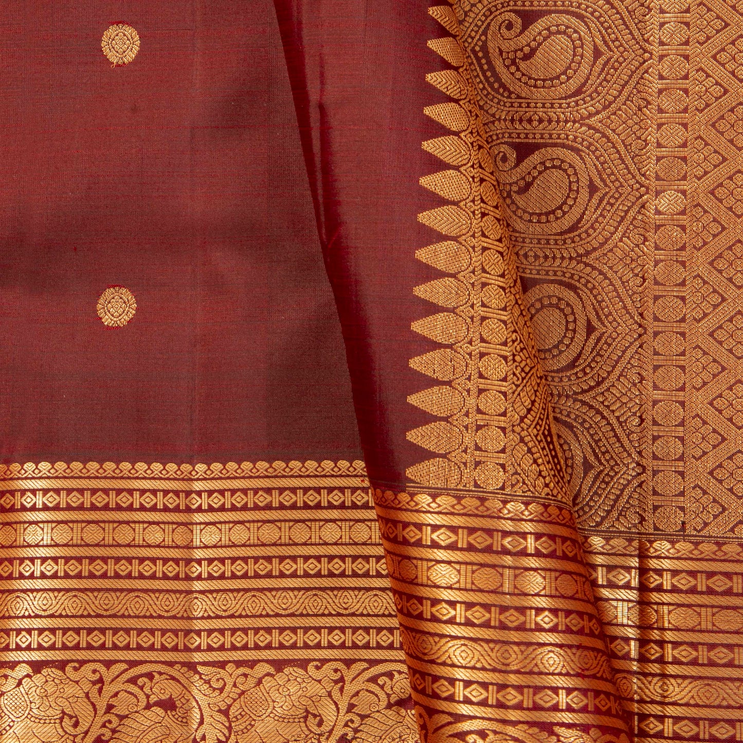 Maroon Kanchipuram Silk Saree For Festive Wear PV MEN 230