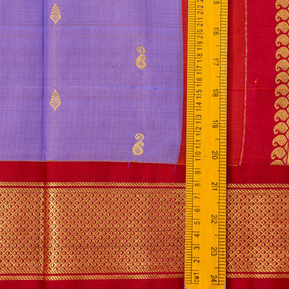 Lavender And Red Thirubuvanam Silk Saree For Festive Wear PV AN 109