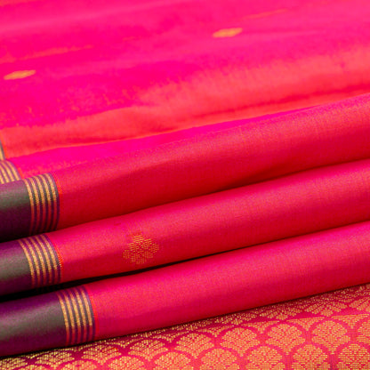 Pink Kanchipuram Silk Saree For Festive Wear PV MEN 170 - Silk Sari - Panjavarnam PV MEN 170