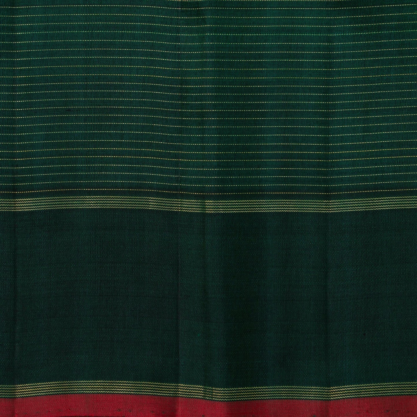 Bottle Green Kanchipuram Silk Saree With Zari Checks For Wedding Wear PV NYC 1664