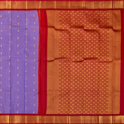 Lavender And Red Thirubuvanam Silk Saree For Festive Wear PV AN 109