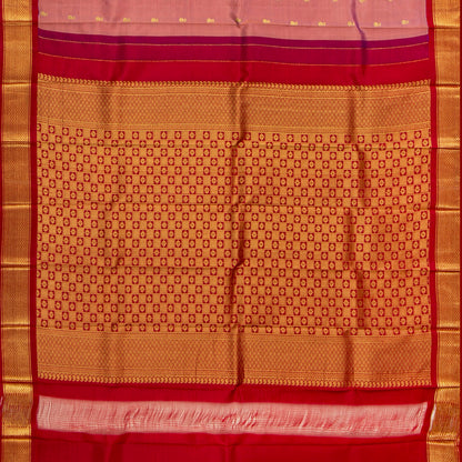 Gheva And Red Thirubuvanam Silk Saree For Festive Wear PV AN 104