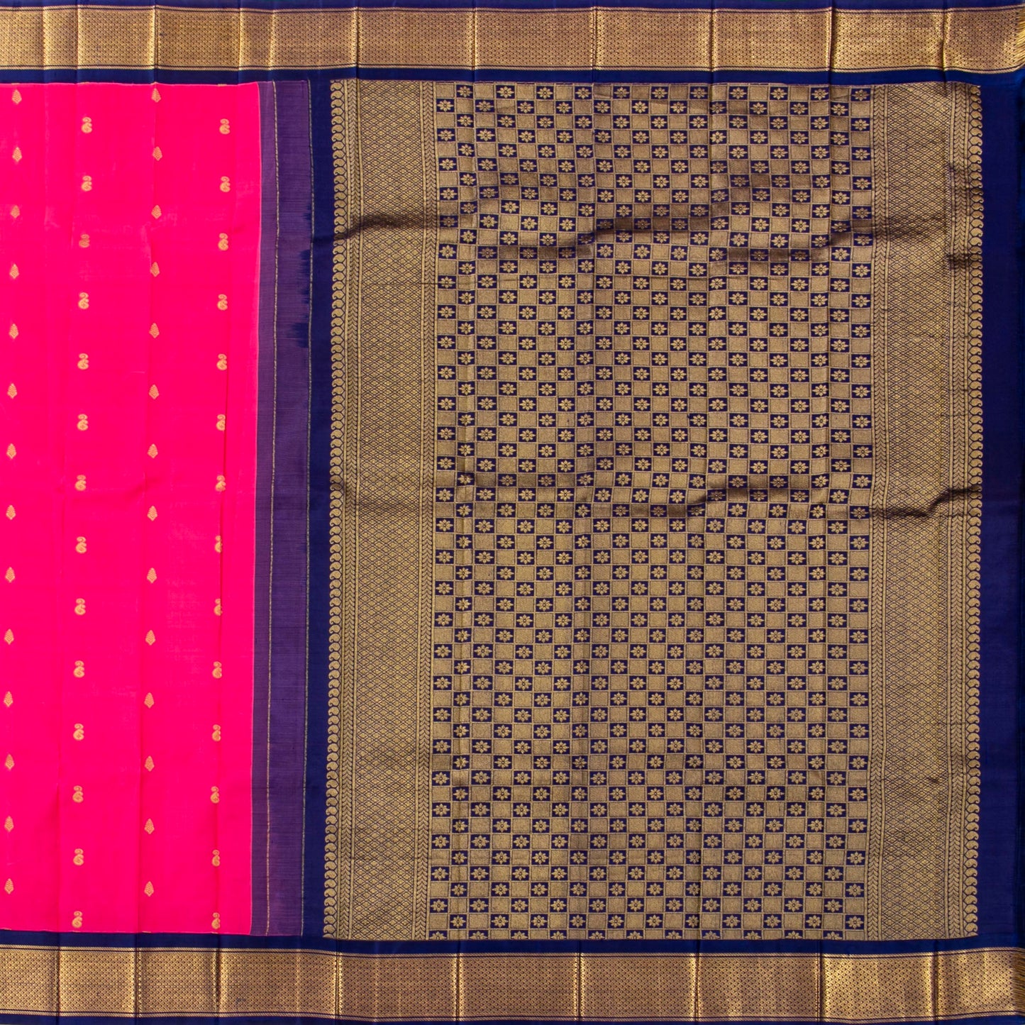 Pink And Blue Thirubuvanam Silk Saree For Festive Wear PV AN 108