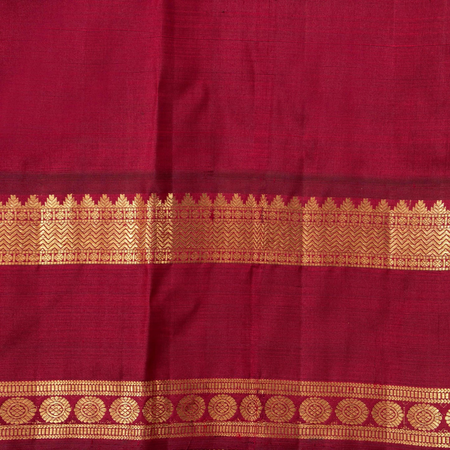 Mango Yellow And Maroon Kanchipuram Silk Saree With Korvai Contrast Border For Festive Wear PV NYC 1663