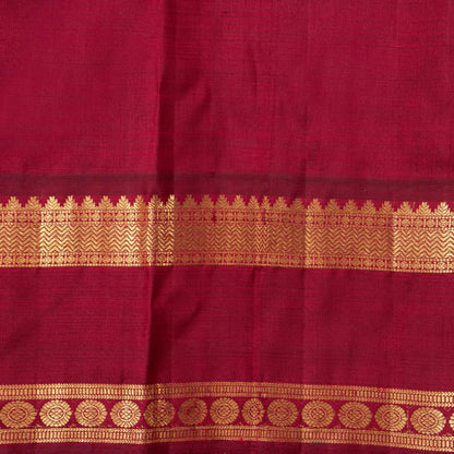 Mango Yellow And Maroon Kanchipuram Silk Saree With Korvai Contrast Border For Festive Wear PV NYC 1663