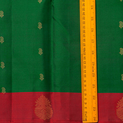 Green And Maroon Kanchipuram Silk Saree Light Weight For Festive Wear PV MEN 115 - Silk Sari - Panjavarnam PV MEN 115