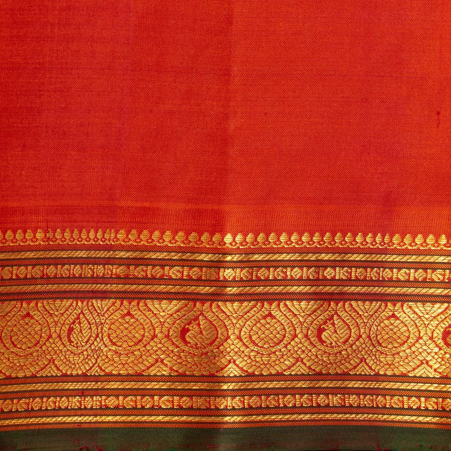 Maroon And Orange Kanchipuram Silk Saree With Zari Butta For Festive Wear PV NYC 1728