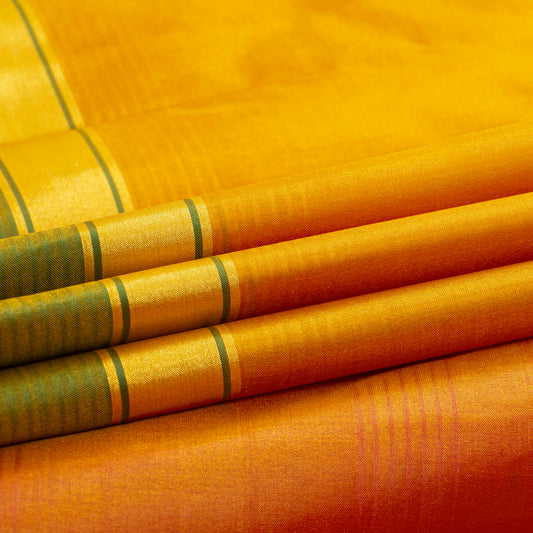 Yellow And Orange Kanchipuram Silk Saree Light Weight For Festive Wear PV MEN 104