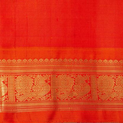 Pink And Orange Kanchipuram Silk Saree For Festive Wear PV NYC 1583