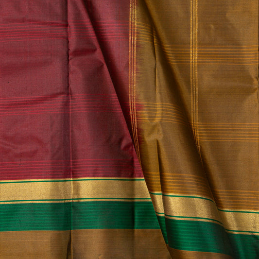 Maroon Kanchipuram Silk Saree Light Weight For Festive Wear PV MEN 111