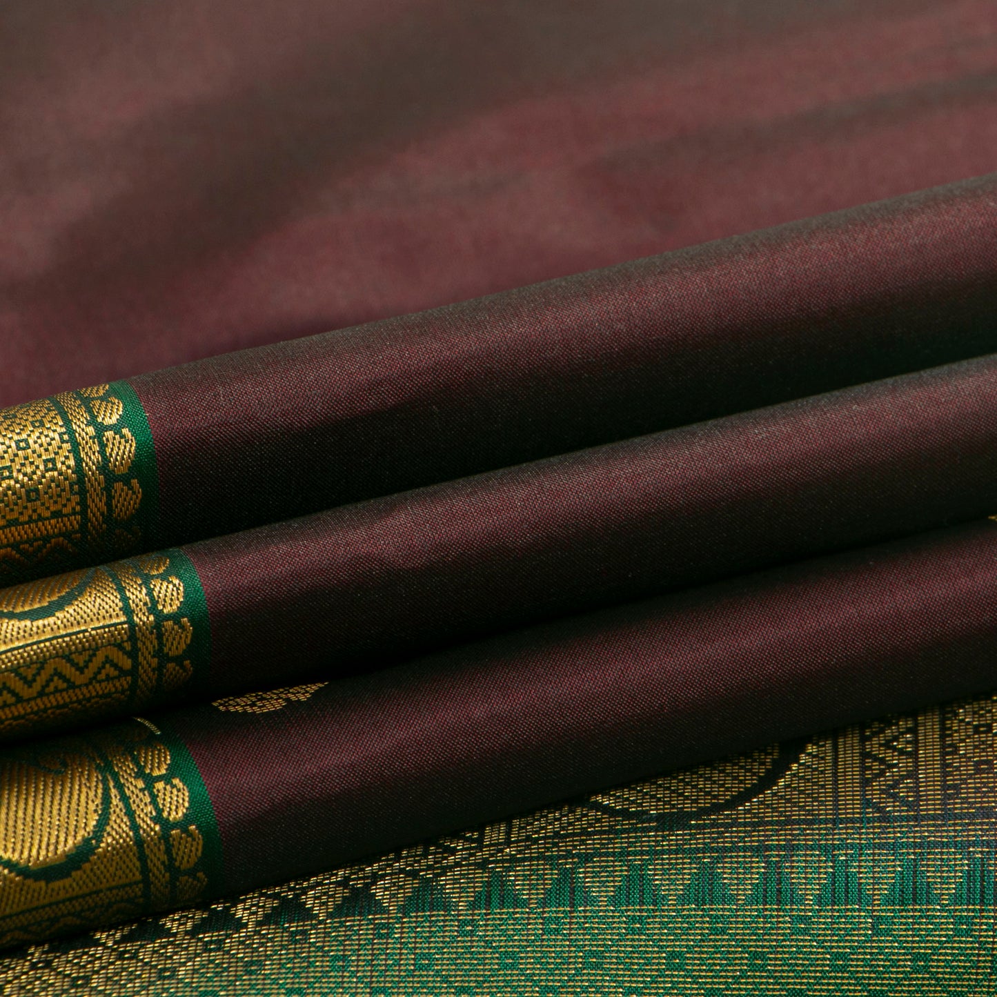 Purple And Green Kanchipuram Silk Saree Light Weight For Festive Wear PV MEN 149 - Silk Sari - Panjavarnam PV MEN 149