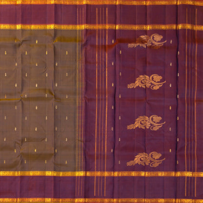 Brown And Magenta Kanchipuram Silk Saree For Festive Wear PV NYC 1679