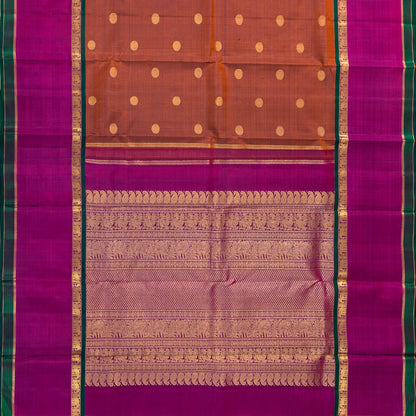 Rust And Magenta Kanchipuram Silk Saree For Festive Wear PV NYC 1648