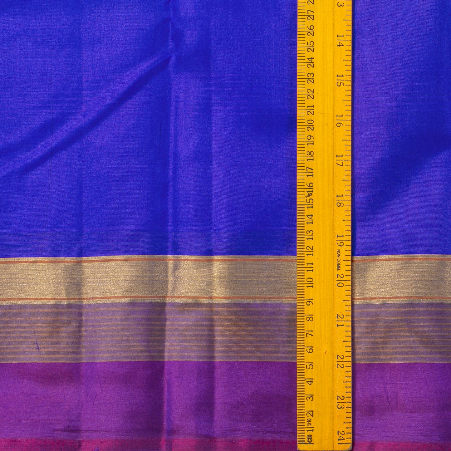Blue And Magenta Kanchipuram Silk Saree Light Weight For Festive Wear PV MEN 106