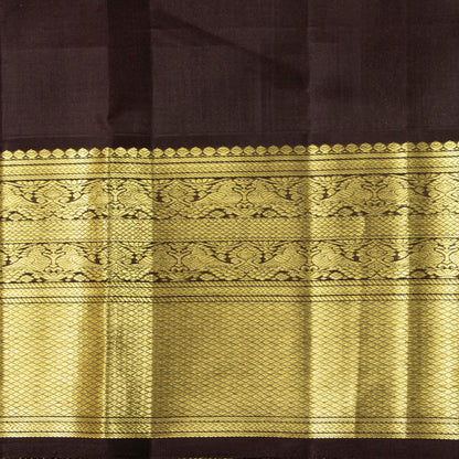 Orange And Brown Kanchipuram Silk Saree  For Wedding Wear PV NYC 1675