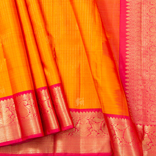 Yellow And Pink Kanchipuram Silk Saree For Bridal Wear PV MEN 255