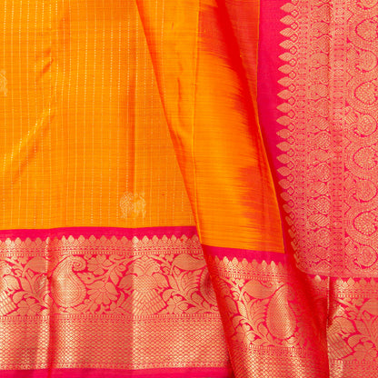 Yellow And Pink Kanchipuram Silk Saree For Bridal Wear PV MEN 255