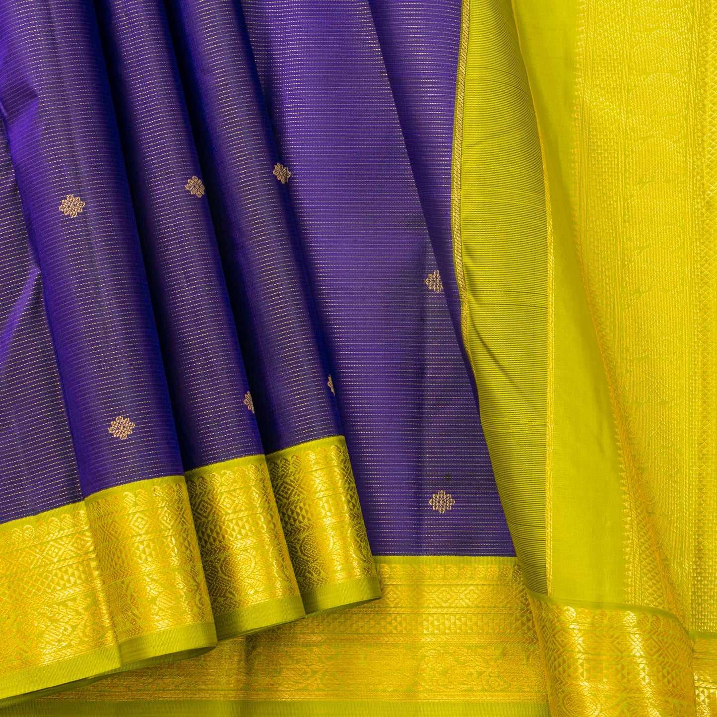 Blue And Green Kanchipuram Silk Saree Vairaoosi For Festival Wear PV MEN 128