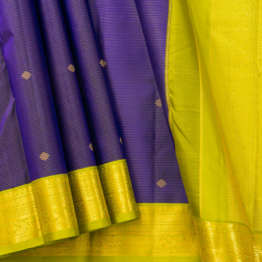 Blue And Green Kanchipuram Silk Saree Vairaoosi For Festival Wear PV MEN 128