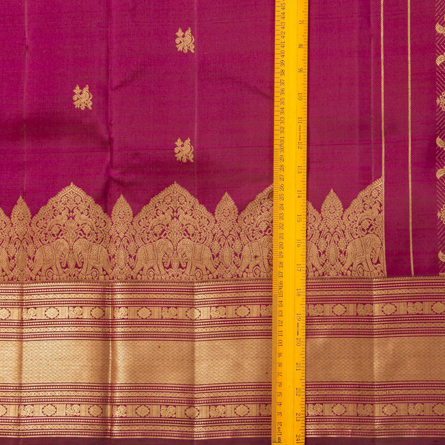 Magenta Kanchipuram Silk Saree For Bridal Wear PV MEN 257 - Silk Sari - Panjavarnam PV MEN 257