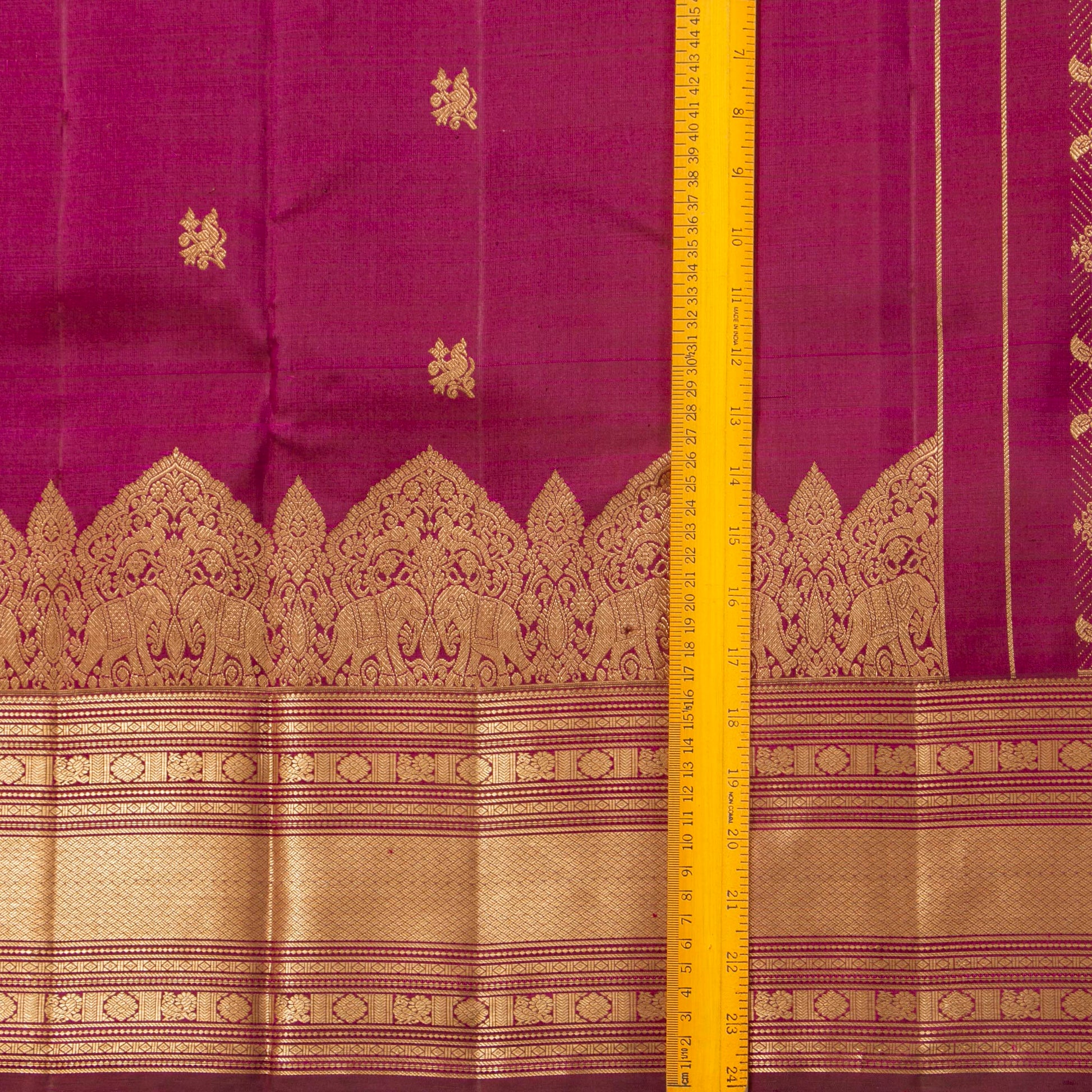 Magenta Kanchipuram Silk Saree For Bridal Wear PV MEN 257 - Silk Sari - Panjavarnam PV MEN 257