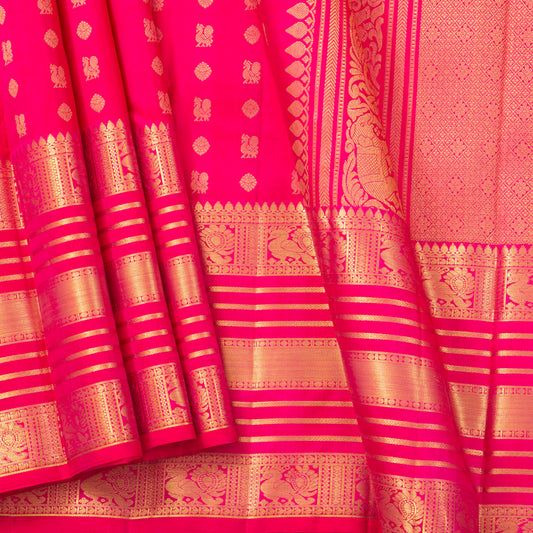 Pink Kanchipuram Silk Saree For Wedding Wear PV MEN 271